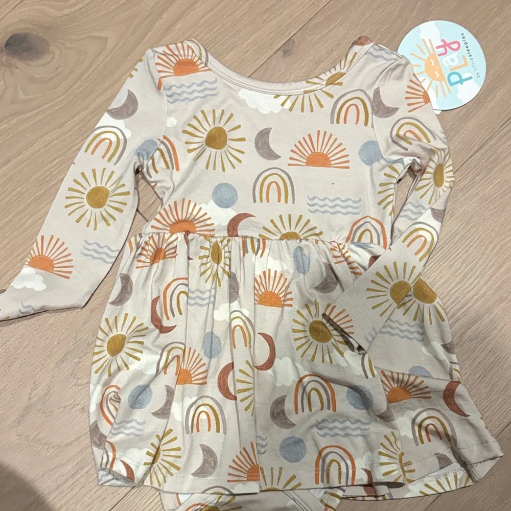 NWT little Sleepies desert sunrise bodysuit long sleeve dress - Picture 1 of 2